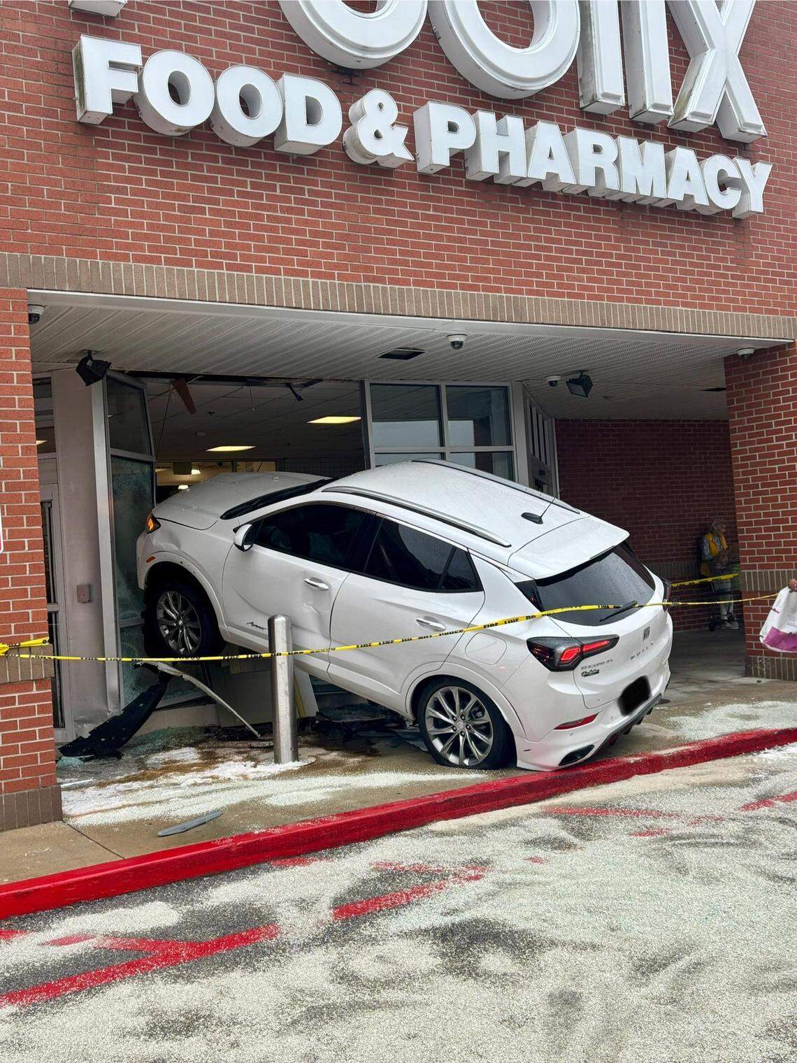 An SUV crashed into the front of a Publix supermarket in Columbia.