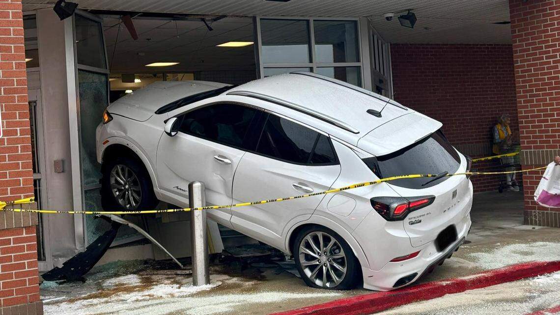 An SUV crashed into the front of a Publix supermarket in Columbia.