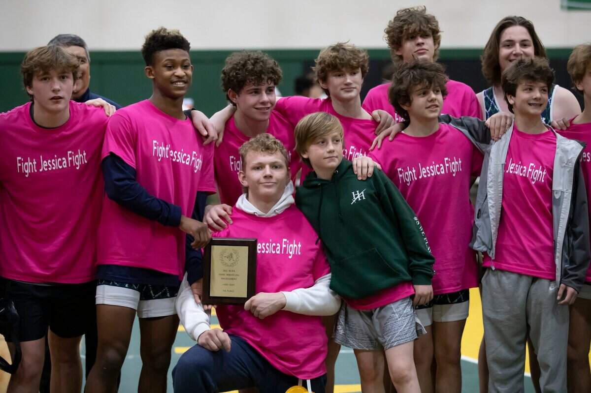 Heathwood Hall defeated Cardinal Newman and finished third in the SCISA 2022 Duals State Wrestling Tournament at Ben Lippen on Saturday, February 5, 2022.