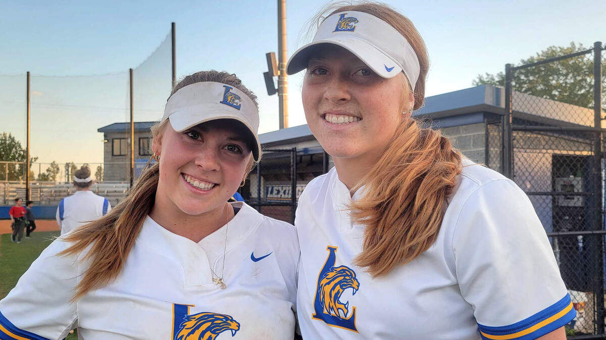 Karley Shelton, left, and sister Kiley Shelton have made an impact for the Lexington High softball team after moving to South Carolina from Florida in the summer.