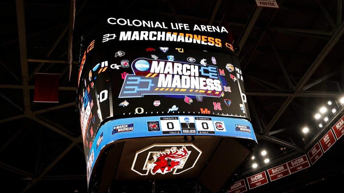 The Colonial Life Arena is all decked out for the NCAA tournament on Thursday, March 17, 2022 in the Colonial Life Arena. The Gamecocks will face Howard in the regional tournament.