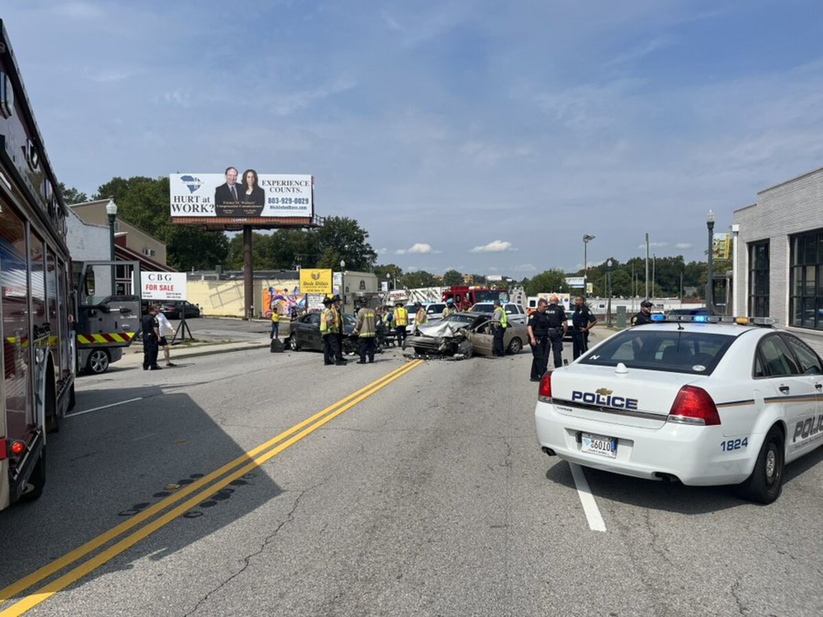 Police respond to a multi-vehicle collision.