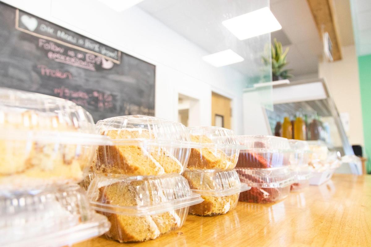 Vegan deserts for sale at A Piece of Soul Vegan Kitchen, on Friday, February 25, 2022.