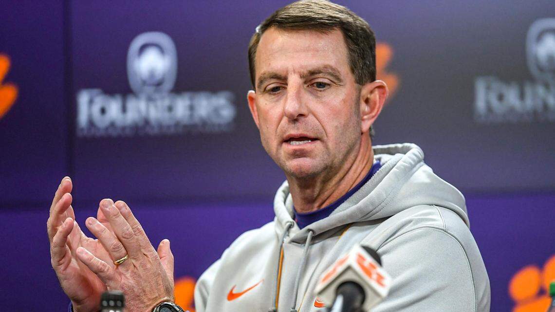 Clemson football Coach Dabo Swinney talks about the early period National Signing Day players coming to Clemson, at the Smart Family Media Center Wednesday, December 4, 2024 in Clemson, South Carolina.