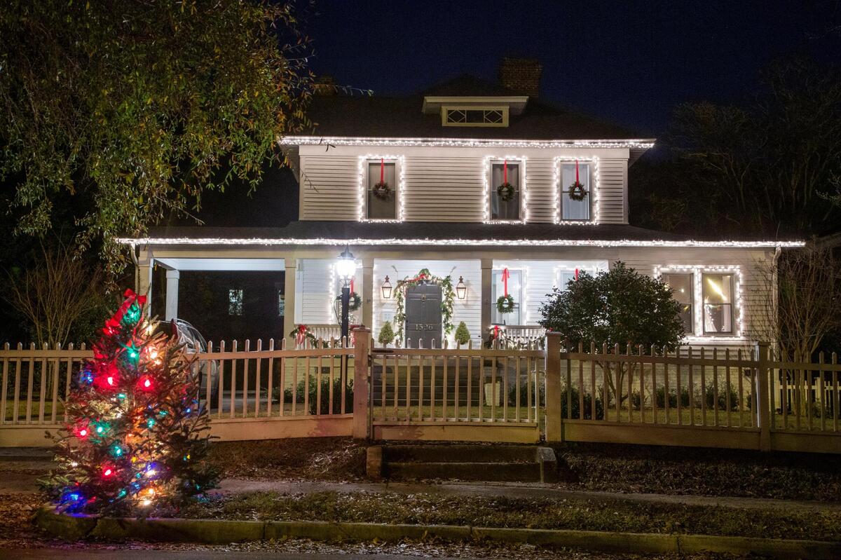 A light display on Kershaw Street in Columbia, South Carolina on Tuesday, December 22, 2020.