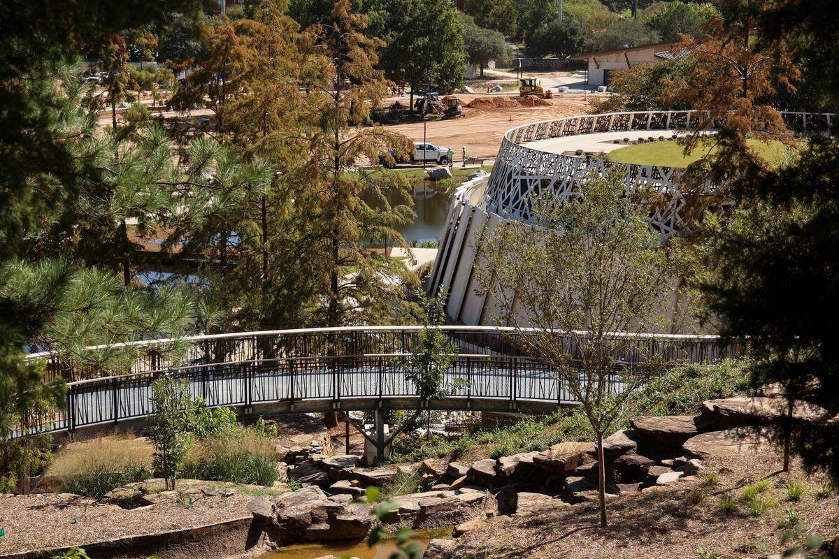 Work continues on the $24 million restoration of Columbia’s Finlay Park. The park is expected to open in November.