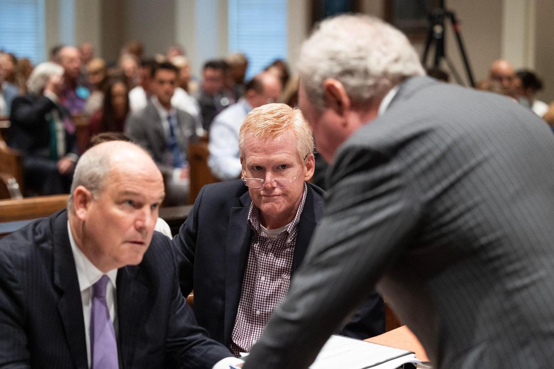 Alex Murdaugh and his attorneys prepare for his trial for murder at the Colleton County Courthouse on Tuesday, January 31, 2023. Joshua Boucher/The State/Pool