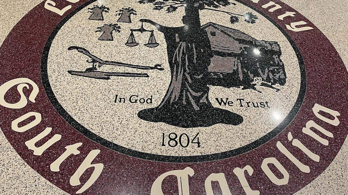 The Lexington County seal in the county court house.