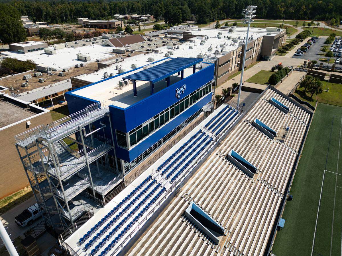 Chapin High School unveils their new stadium press box on Wednesday, August 28, 2024. The stadium hosts updated live-streaming capabilities, video display technologies and coaches boxes.