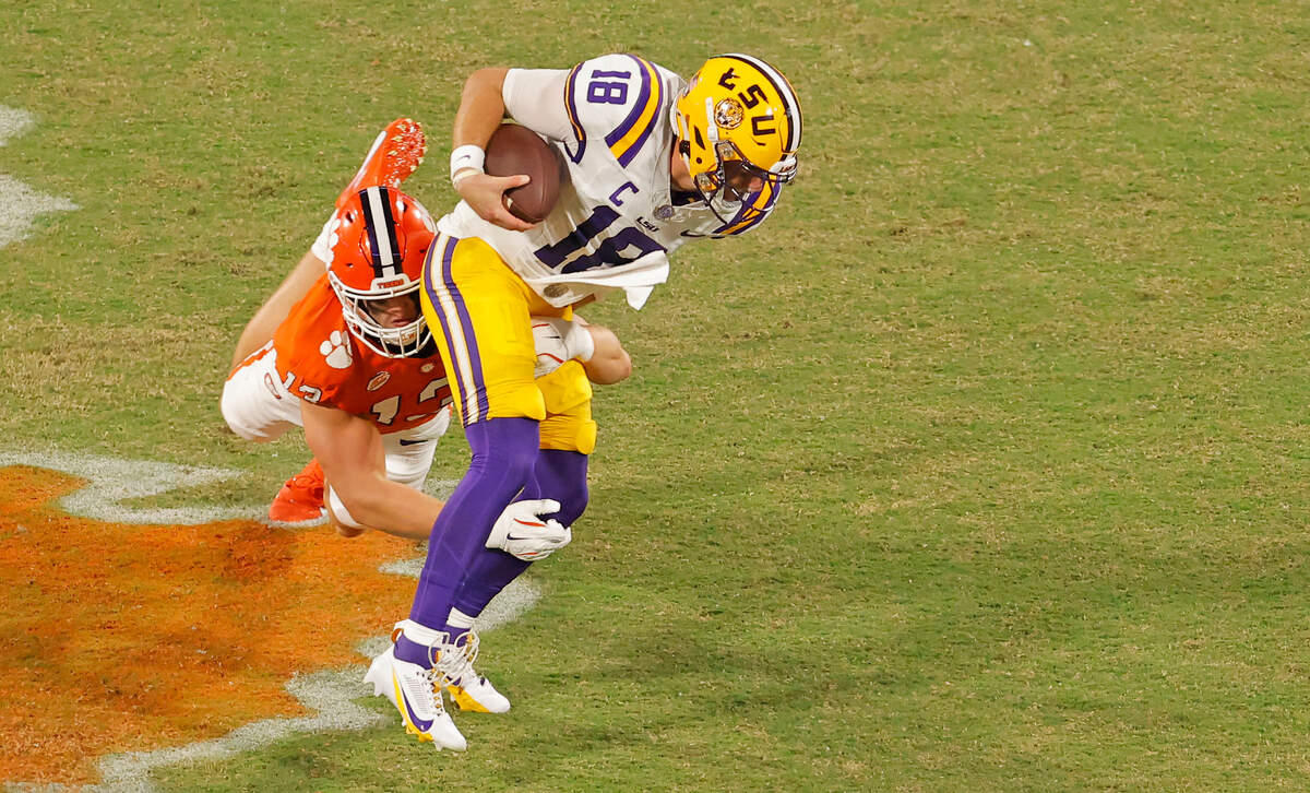 Purdue transfer defensive end Will Heldt (13) leads Clemson with 5.0 sacks this season and is tied for the team lead with 10.5 tackles for loss.