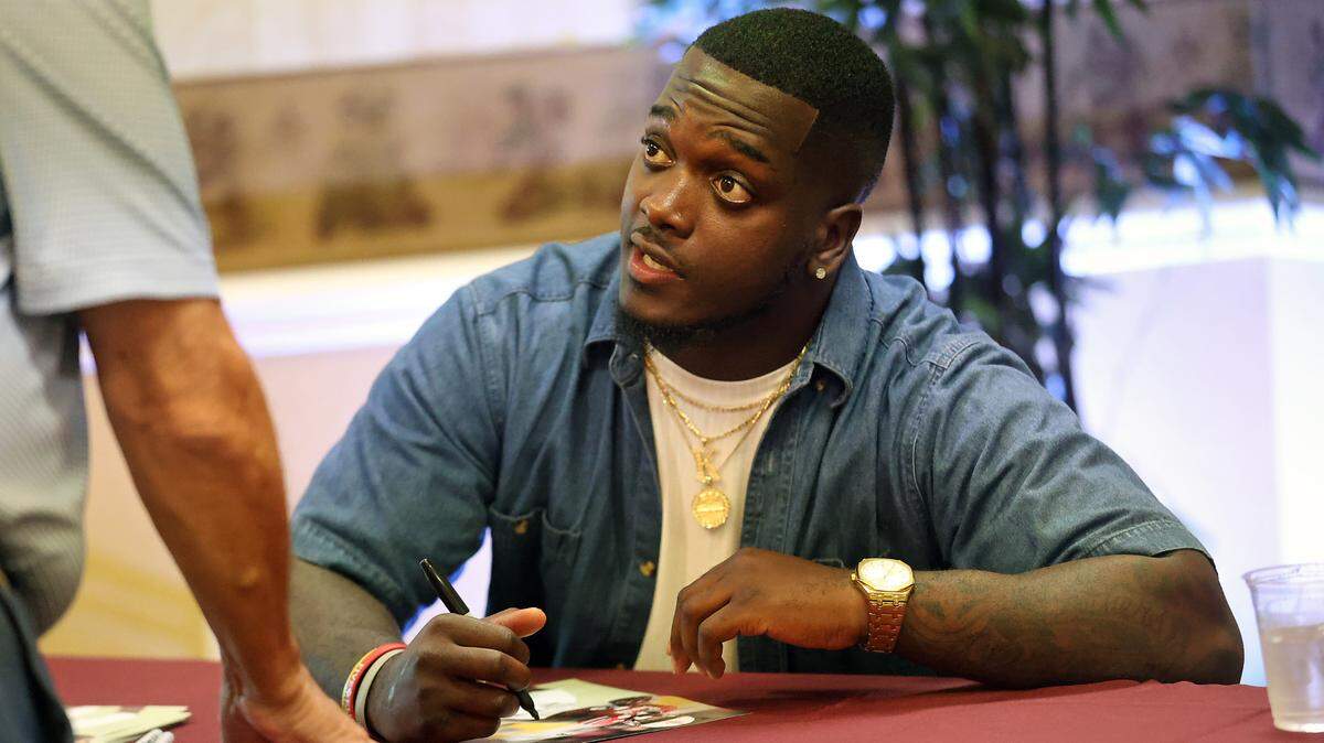 Former South Carolina football player Dakereon Joyner was the guest of honor at The State’s inaugural Gamecock Kickoff event at Seawell’s in Columbia, held Tuesday, Aug. 20, 2024.