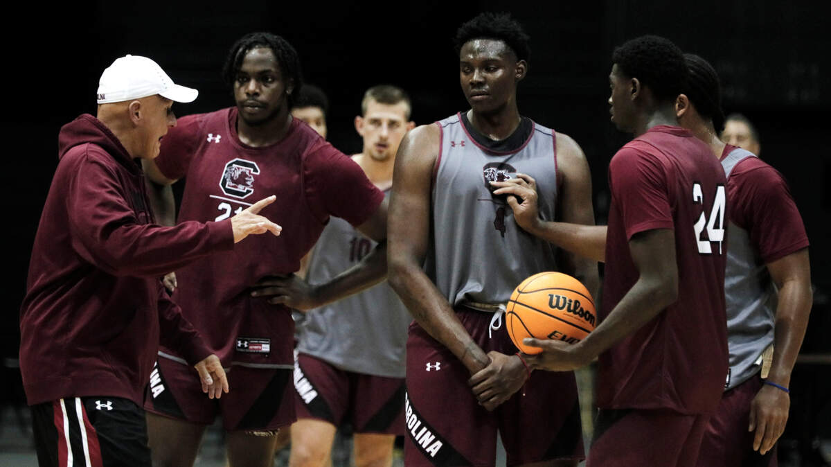 Frank Martin coaches the South Carolina Gamecocks men’s basketball on Tuesday, October 12, 2021.