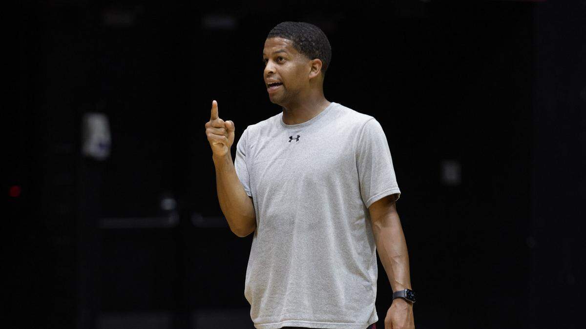 South Carolina women’s basketball assistant coach Winston Gandy at a practice this summer.