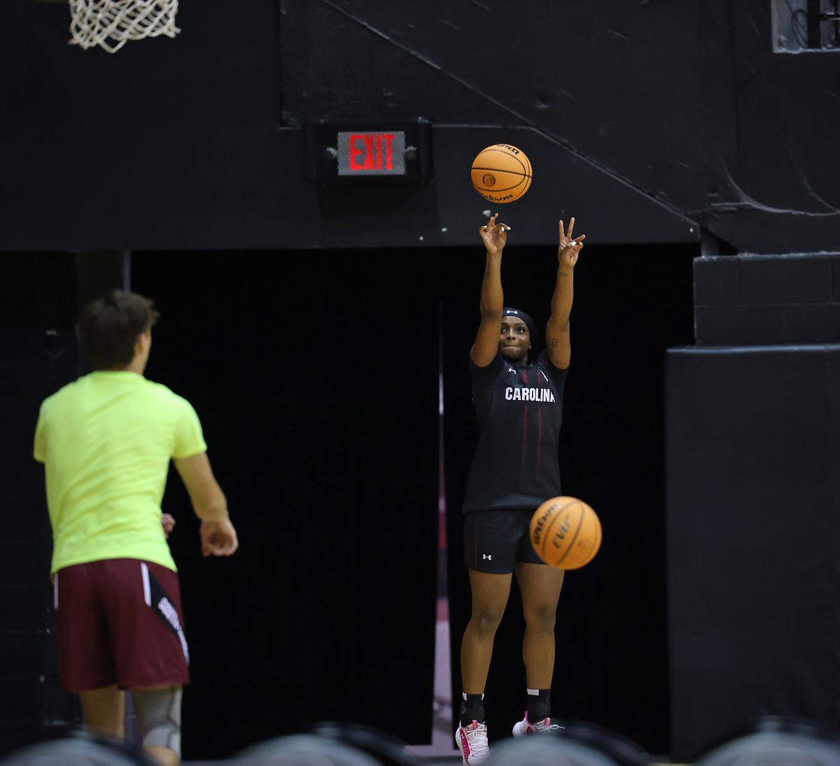 Ta'Niya Latson at South Carolina women's basketball practice on Monday, Sept. 22, 2025.