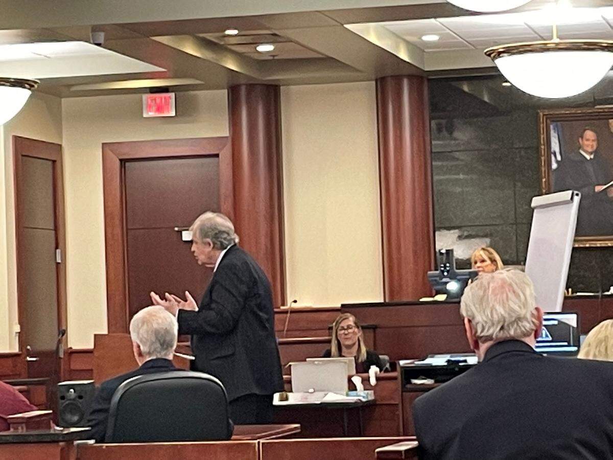 Jack Swerling, attorney for Adam Lazzarini, gives closing arguments in the trial.