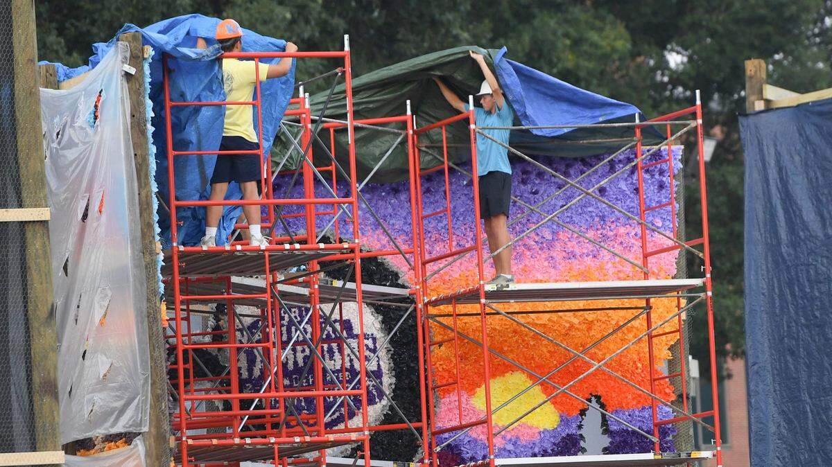 Inclement weather has prompted Clemson to delay its annual “Tigerama” homecoming celebration (originally scheduled for Friday) until Oct. 19. The university also completed the annual judging of homecoming floats (pictured above) on Wednesday instead of later in the week.