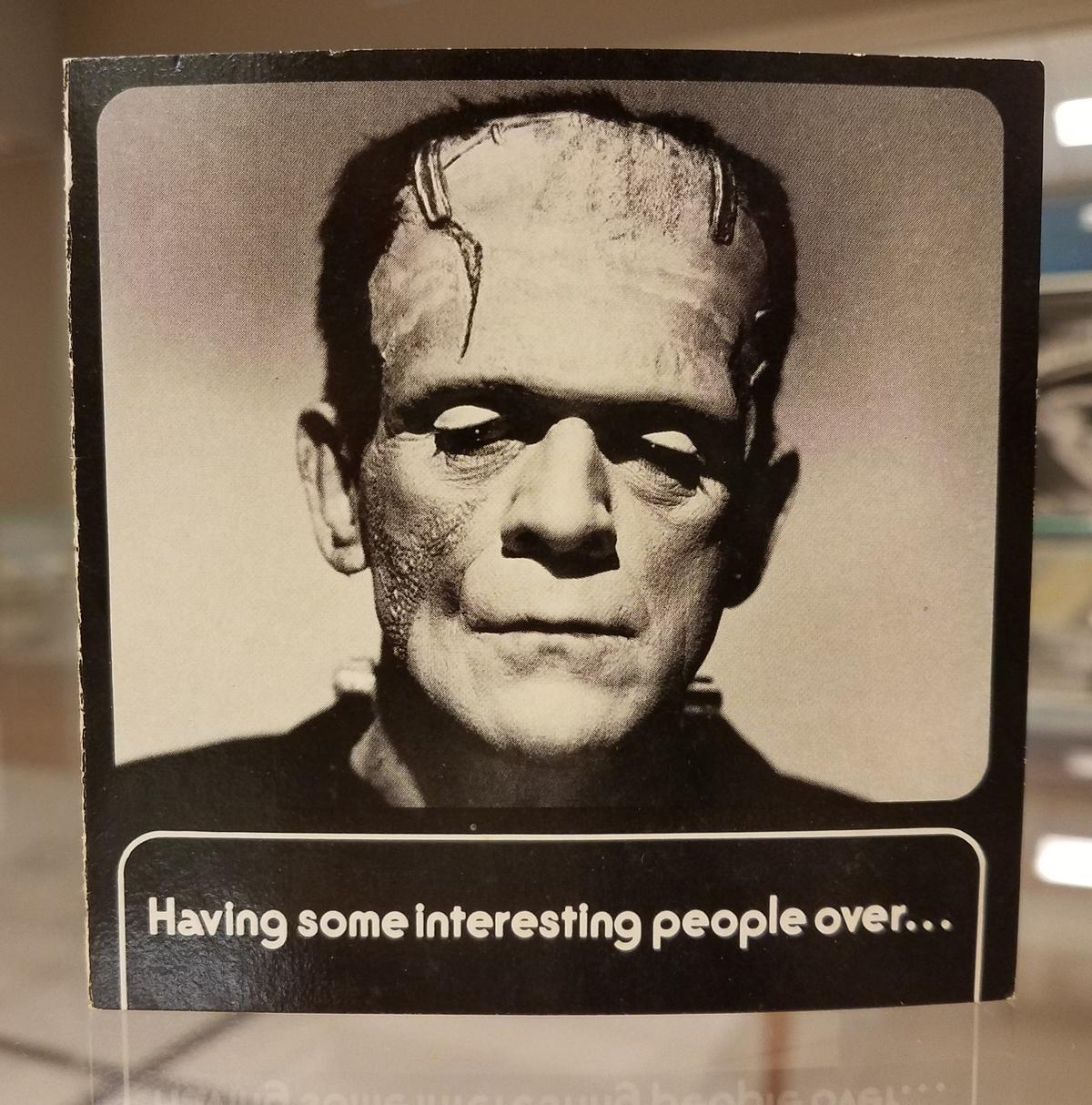 A greeting card from 1973 featuring Frankenstein.