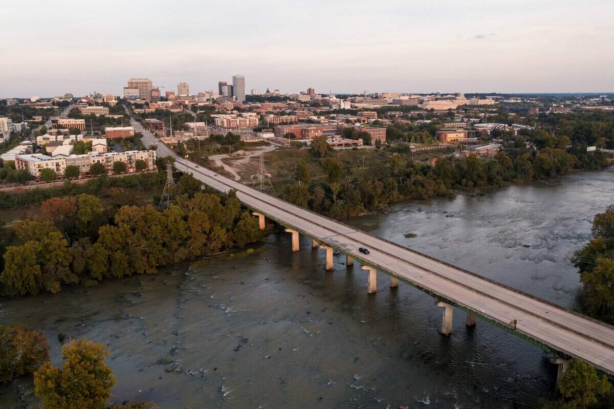 Columbia, from a view above the Congaree River.