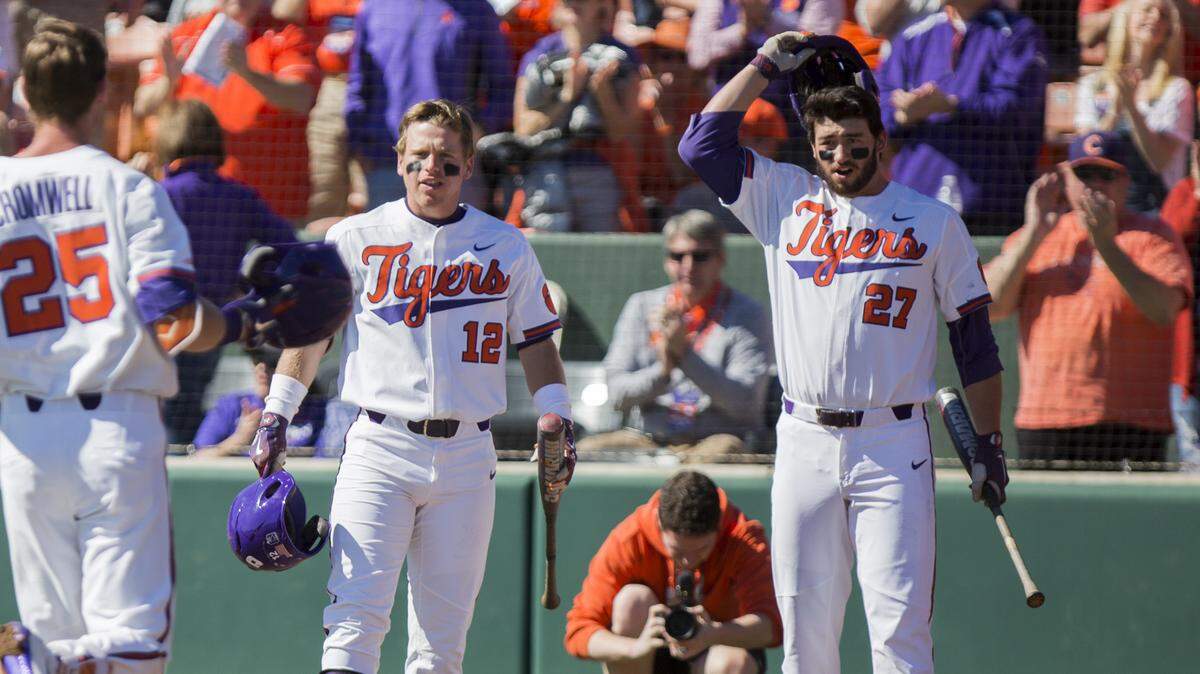 Clemson's Chris Williams (right) homered and had three RBIs for the Tigers Saturday against Florida State.