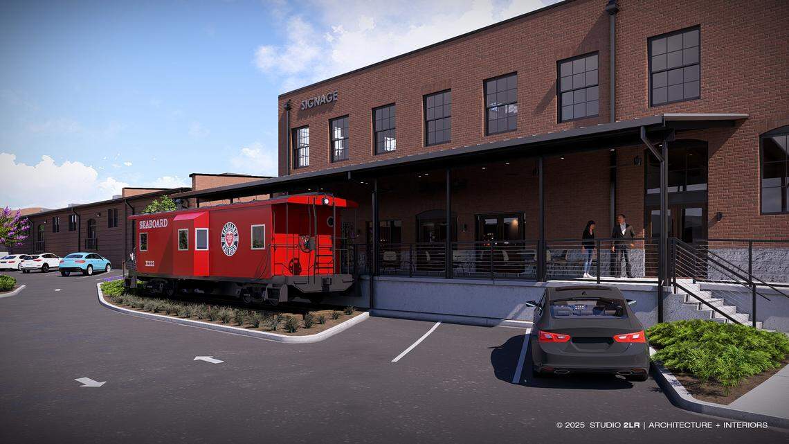 A rendering of an historic caboose that will be part of the Seaboard Vista project.