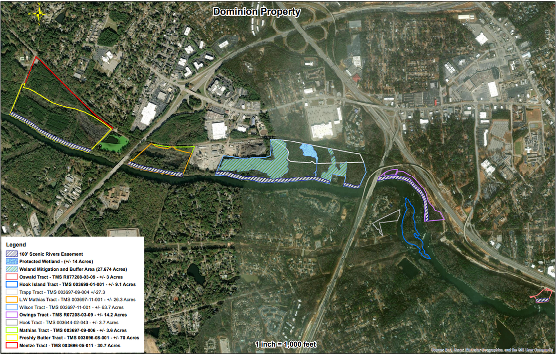 Dominon Energy is leasing 200 acres along the Saluda River upstream from the Riverbanks Zoo to create more public access to the river. Hiking and bike trails are proposed to connect Lake Murray to the Saluda River trail in Richland County.