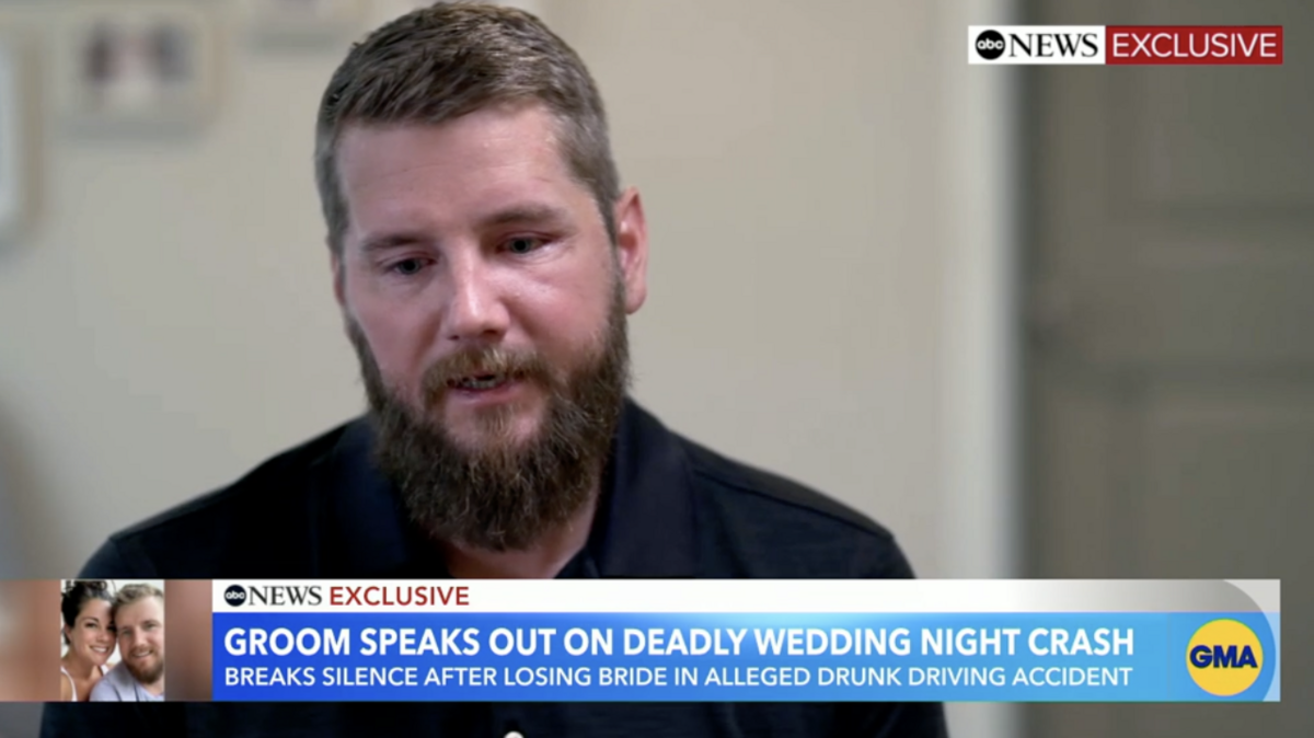 Aric Hutchinson spoke to Good Morning America about the night his newlywed wife died after the golf cart they were in was hit by a vehicle.