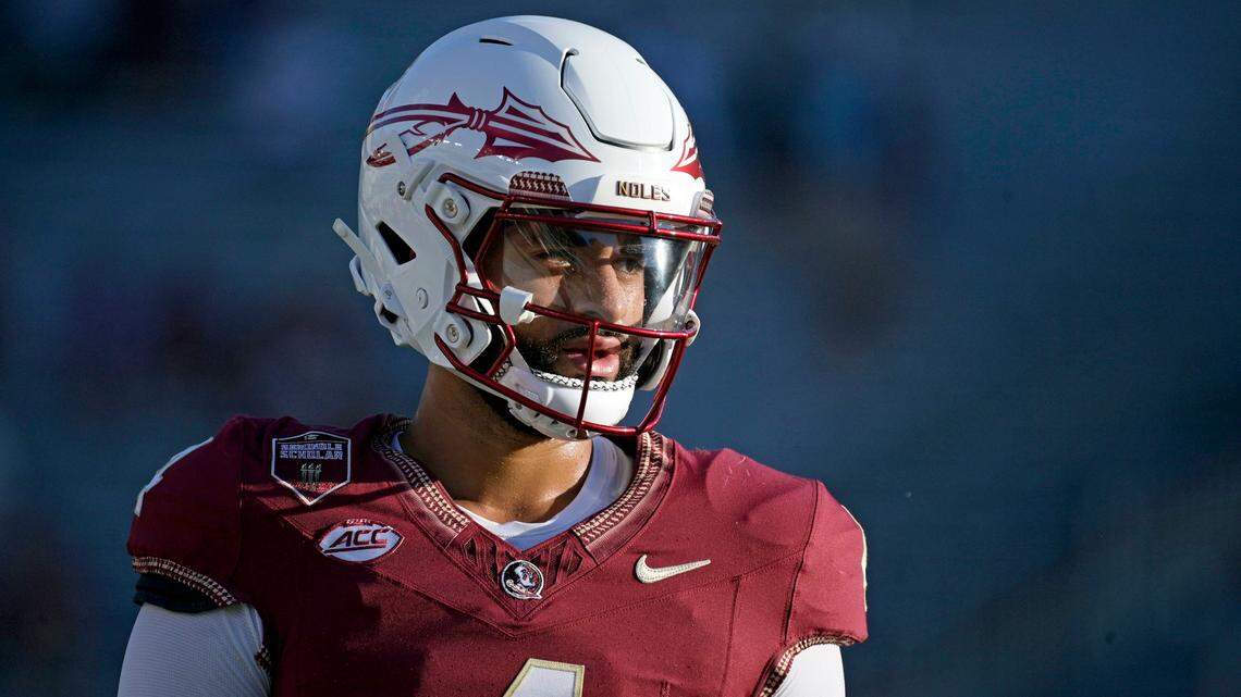 Former Clemson and current Florida State starting quarterback DJ Uiagalelei (4)