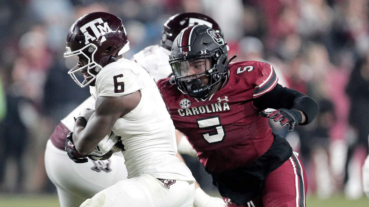 South Carolina’s Jordan Burch during the Gamecocks’ Oct. 22, 2022 game against Texas A&M at Williams-Brice Stadium.