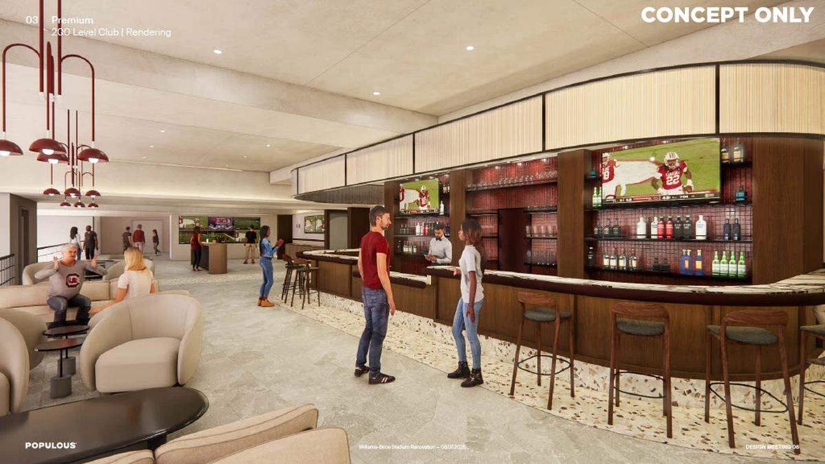 A look at the vision for the future 200-level premium club space at Williams-Brice Stadium.