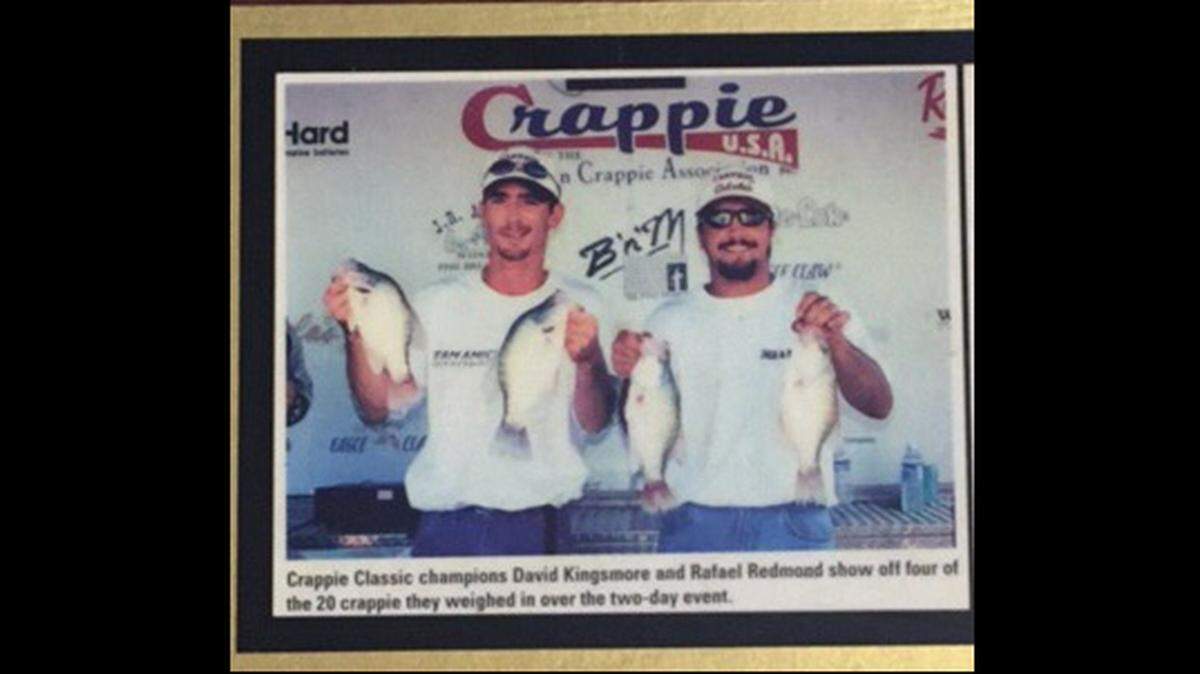 Rafael Redmond, right, with his partner David Kingsmore after a 2000 fishing tournament win.