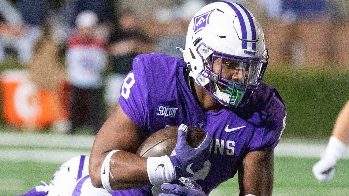 Furman Paladins running back Dominic Roberto (8)