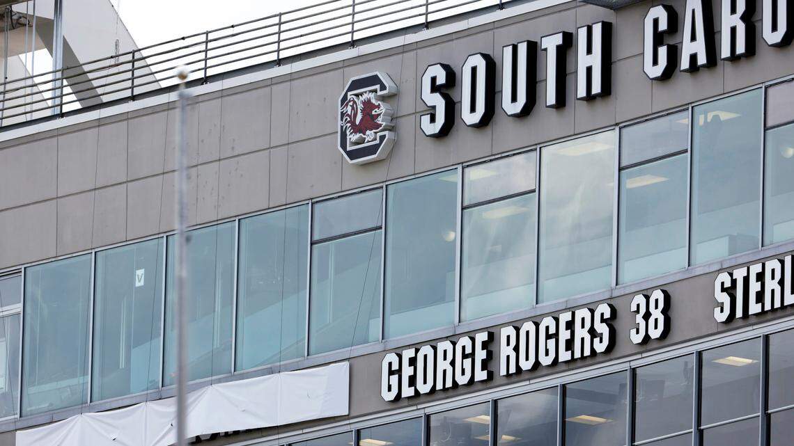 New signage at Williams-Brice Stadium recognizes the South Carolina football team’s retired jerseys.