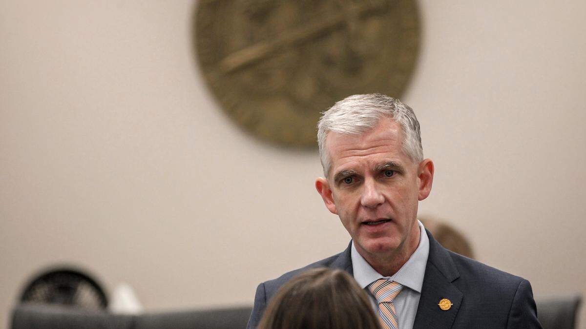 Sen. Michael Johnson, R-York, is steering an intoxicating hemp consumable regulation through the Senate. Johnson is seen during a Senate Judiciary Committee meeting in Columbia, S.C. on March 15, 2022. 