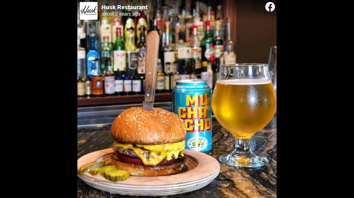 The burgers are served at an eatery that focuses on Southern ingredients.