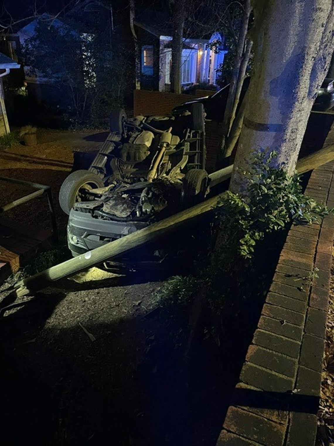 A chase ended in a crash, according to the Forest Acres Police Department.