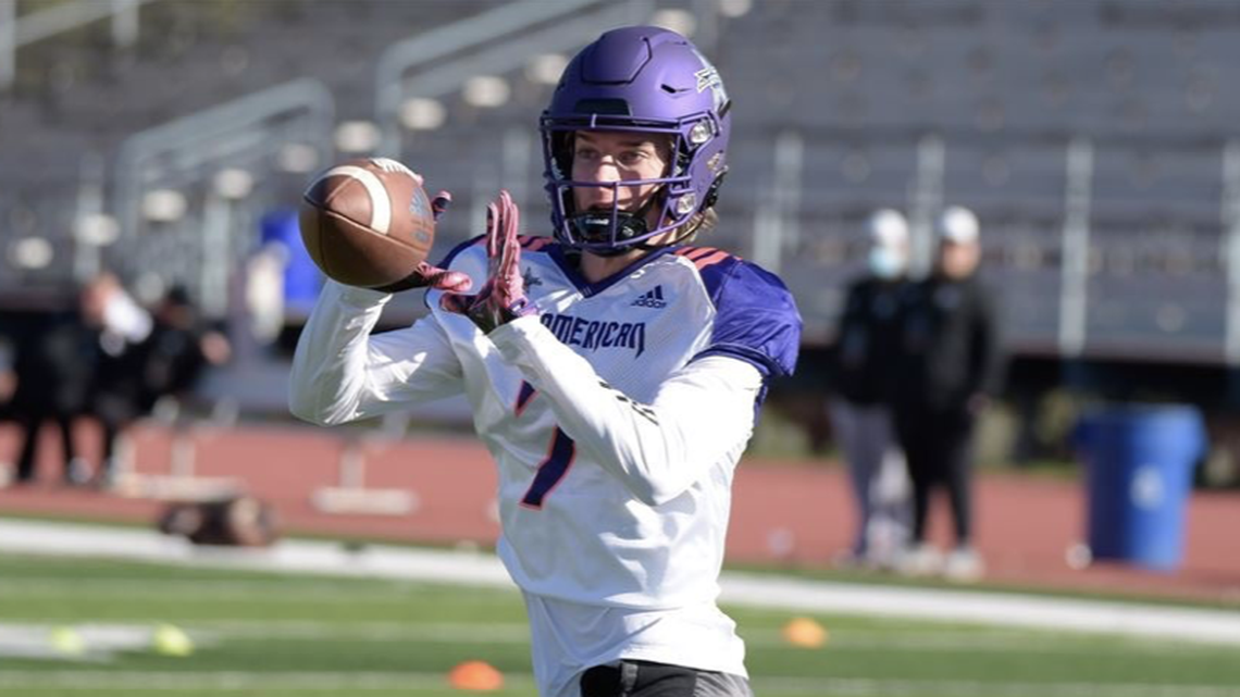 South Carolina signee Landon Samson catches a pass during practice at the Adidas All-American game in San Antonio.