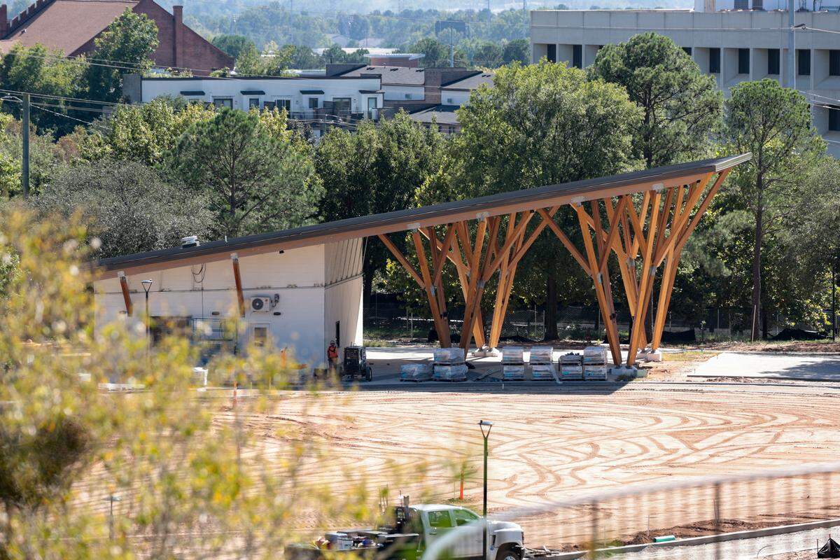 Work continues on the $24 million restoration of Columbia’s Finlay Park. The park is expected to open in November.