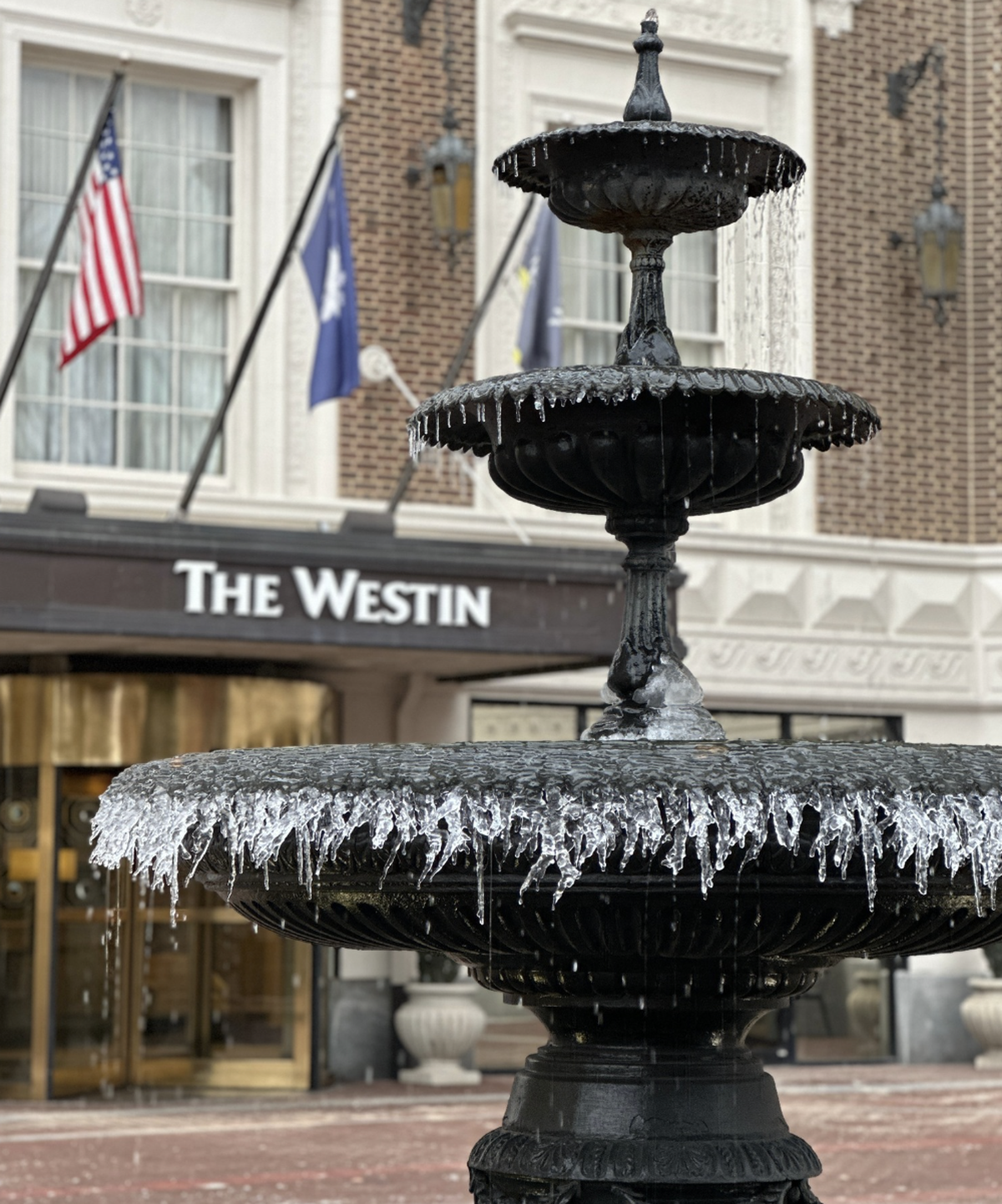 A sure way to check for low temperatures is to look at the fountains in downtown Greenville.