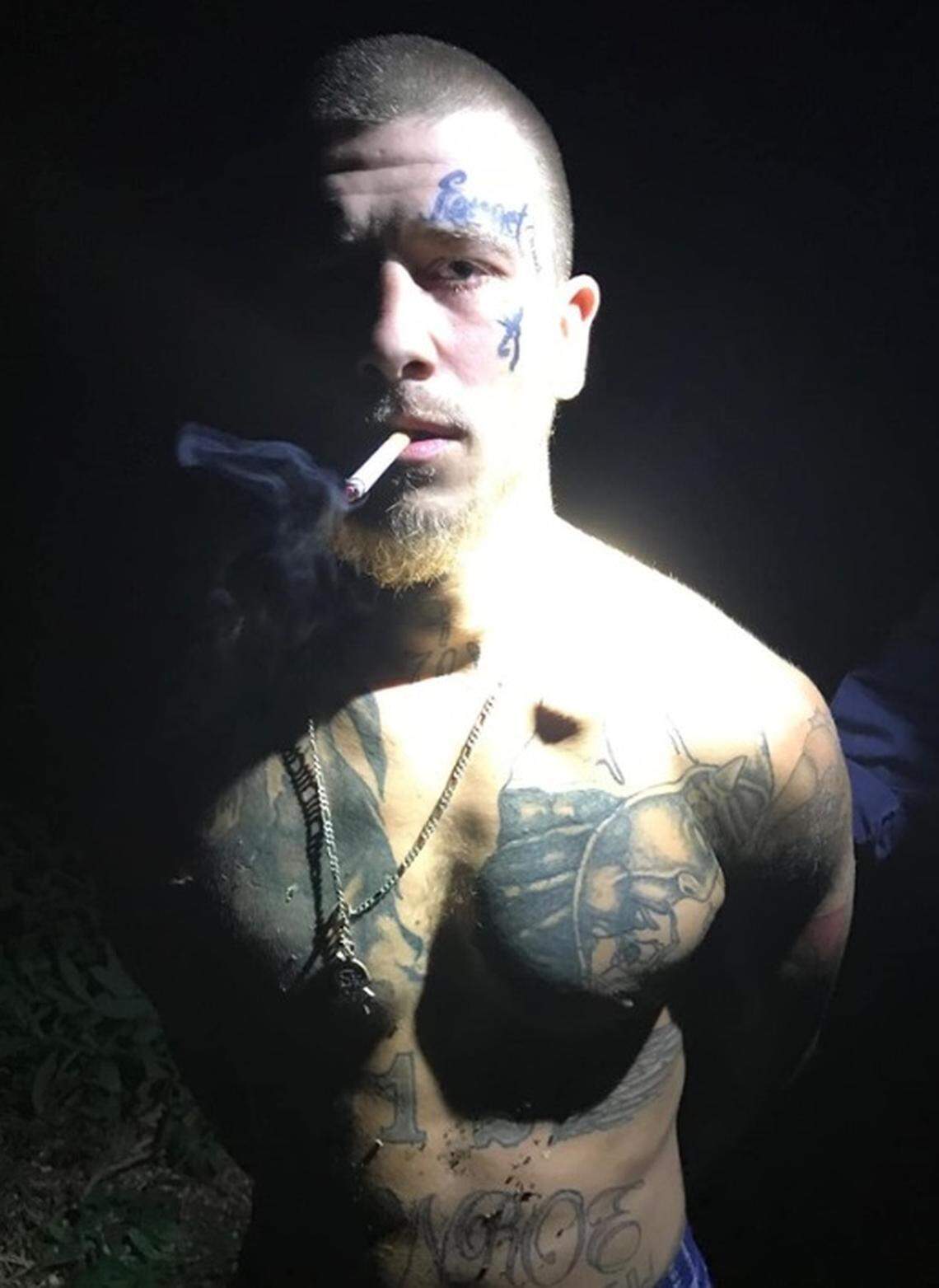 Byron Blair Watkins, wanted on a charge of murder in North Carolina police say, was found in Lexington, South Carolina.