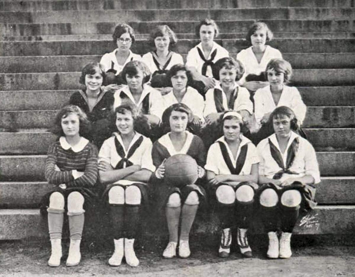 The Pullets, the University of South Carolina’s co-ed women’s basketball team in 1923. Women played as a club sport until 1974.