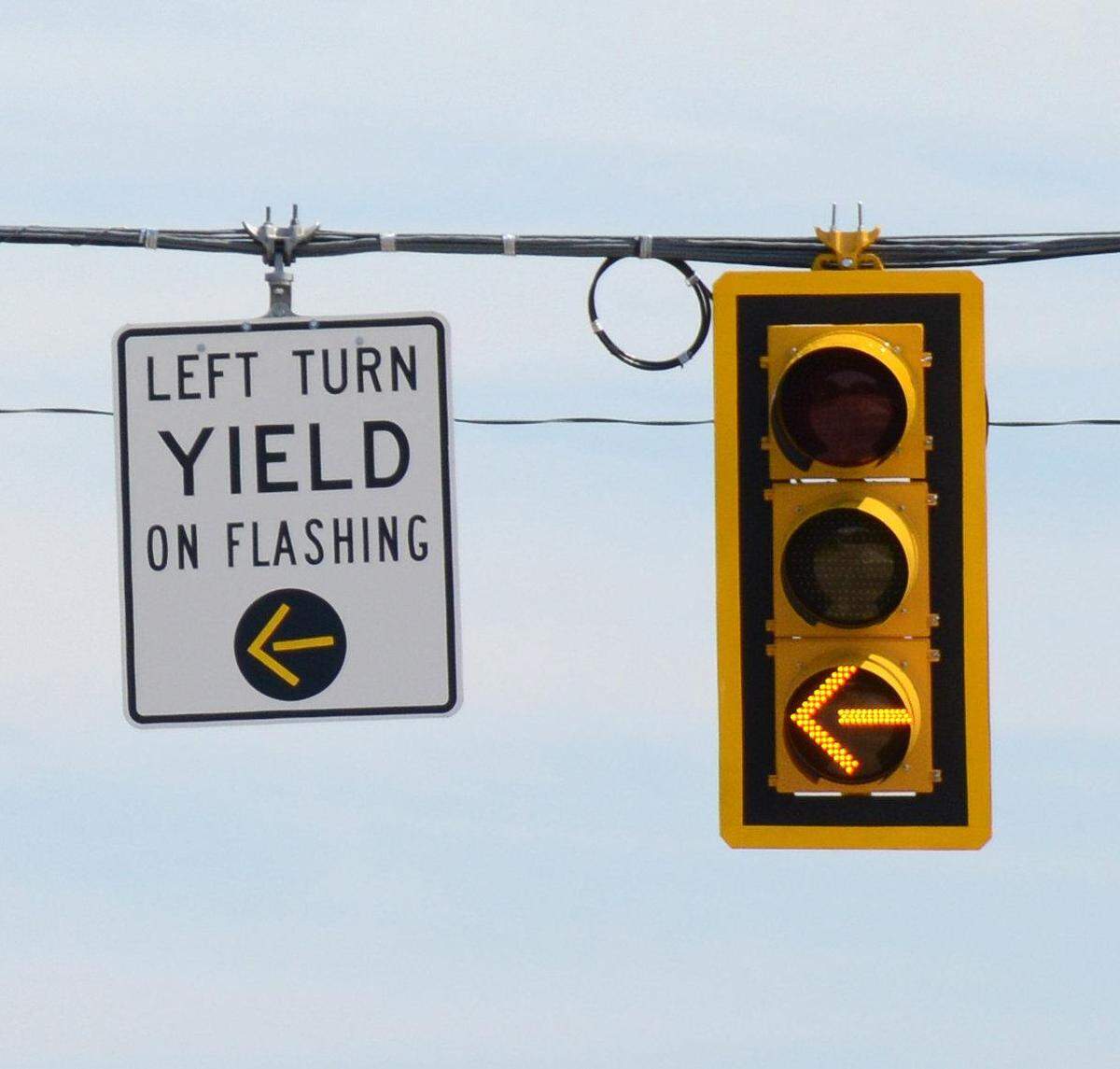 SCDOT traffic engineering has started putting a new type of traffic signal in the state -- the flashing yellow arrow. The arrow lets drivers know that they can turn left when opposing traffic has cleared. When the light turns solid yellow (in the middle) it means the signal is about to turn red.
