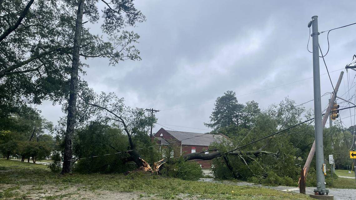 Greenwood County, South Carolina was almost completely without power Saturday, Sept. 28, 2024 after Hurricane Helene swept through the state, killing at least 23.