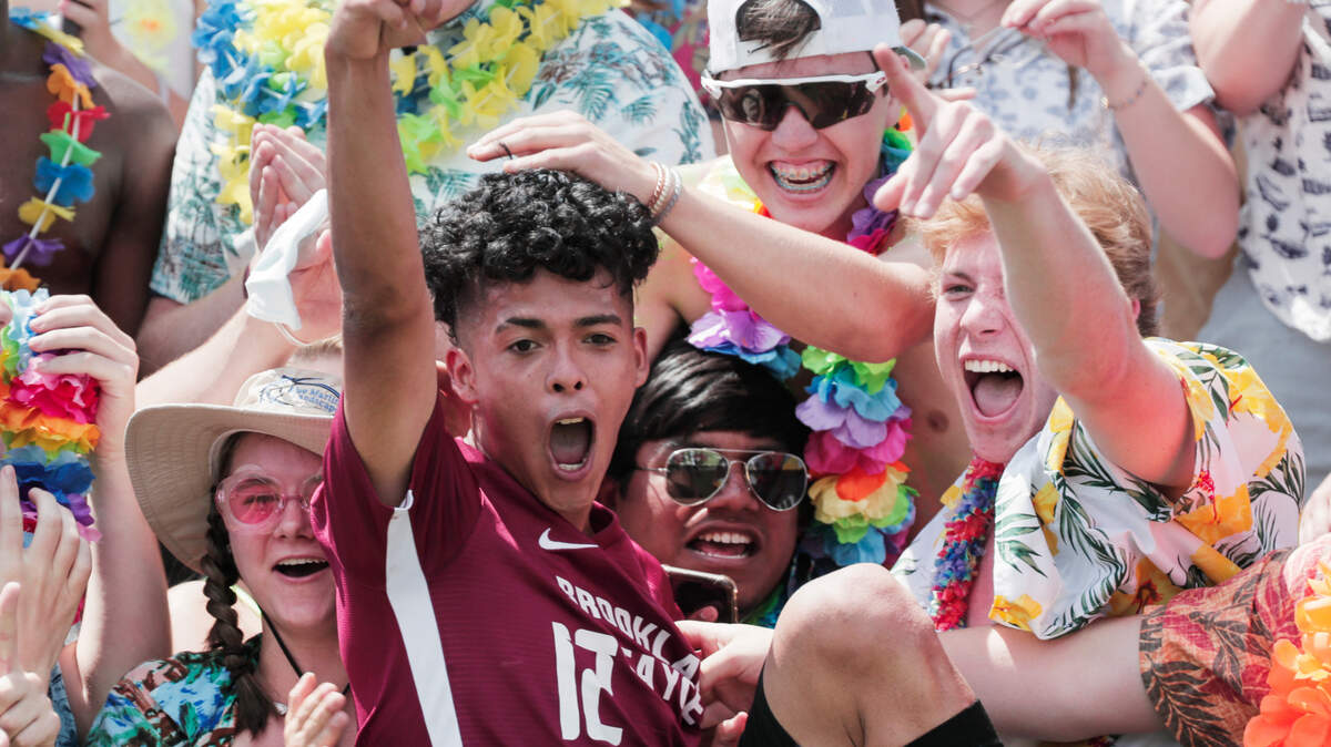 Brookland-Cayce’s Eduardo Moisa Membreno 12 celebrates with fans after defeating Daniel at Irmo High School on Saturday, May 15, 2021.