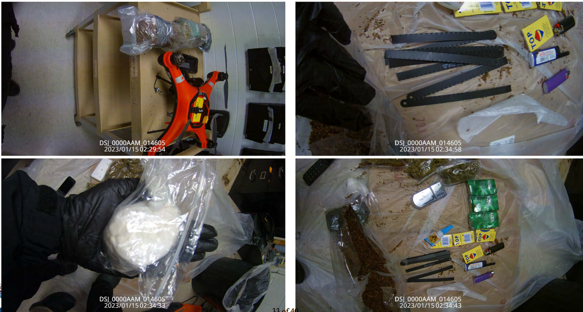 Drugs and other contraband items, including a drone recovered from the Alvin S. Glenn Detention Center in Richland County.