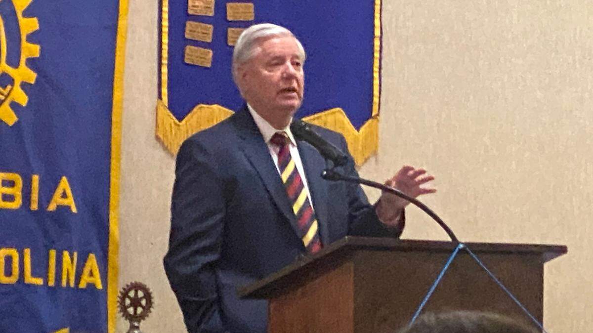 U.S. Sen. Lindsey Graham attented the Columbia Rotarians on March 10, 2025 as he spoke and answered questions about news topics.