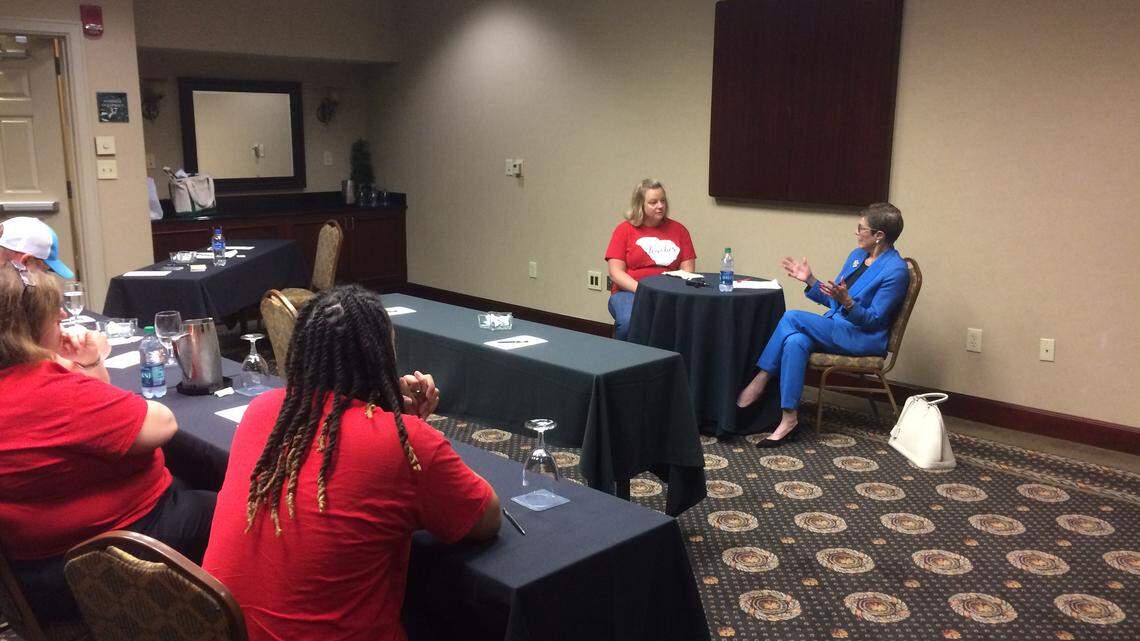 Florence attorney Marguerite Willis stopped in Columbia Sunday, June 10, 2018 to join teachers for a town hall on education.