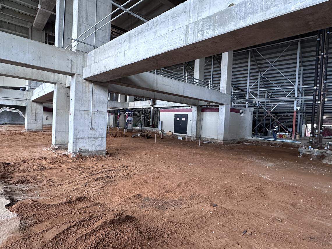This visiting locker room will be built in this space on the southeast side of Williams-Brice Stadium.