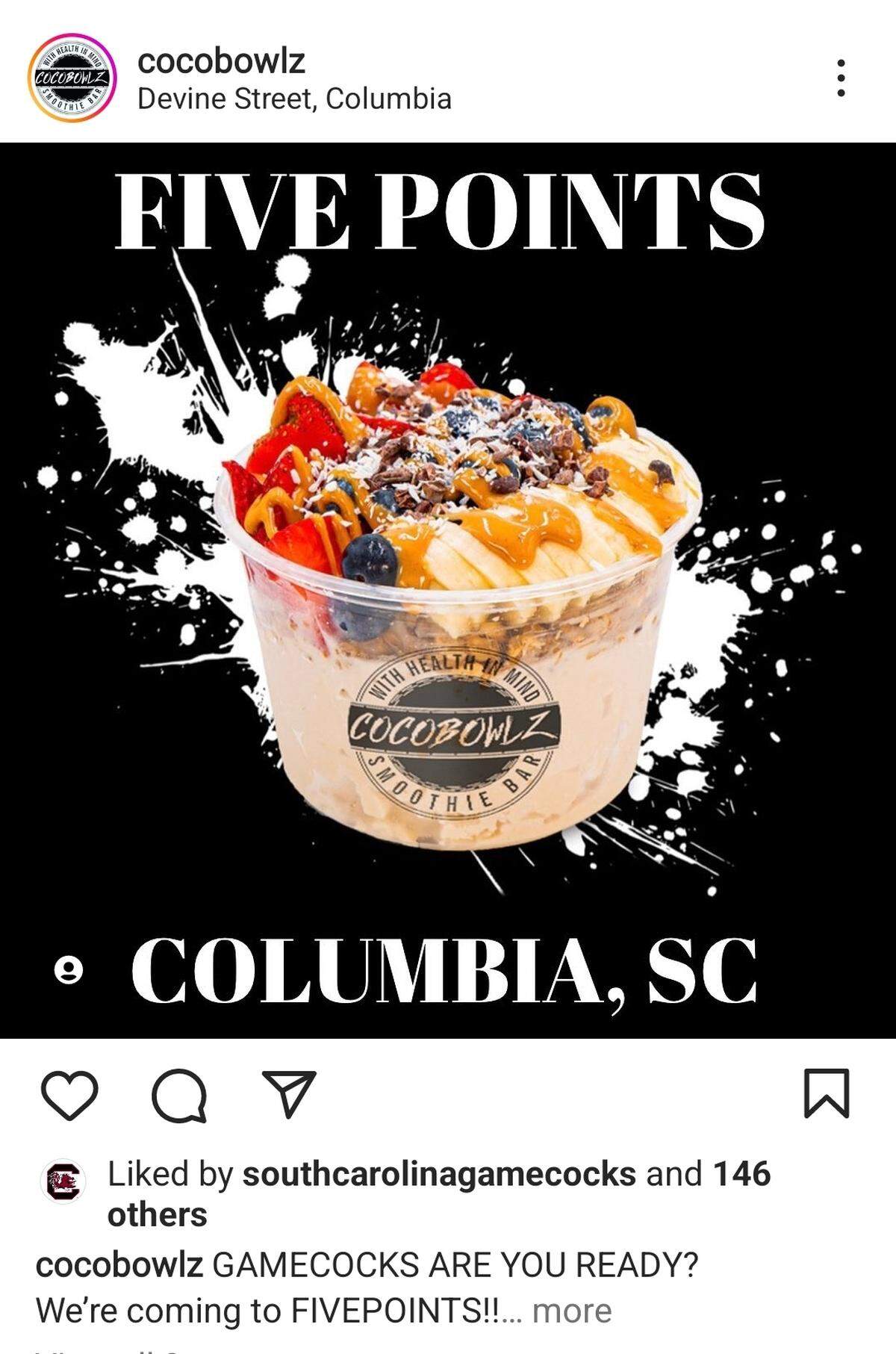 A Cocobowlz restaurant is planning to open in Five Points in Columbia, SC.