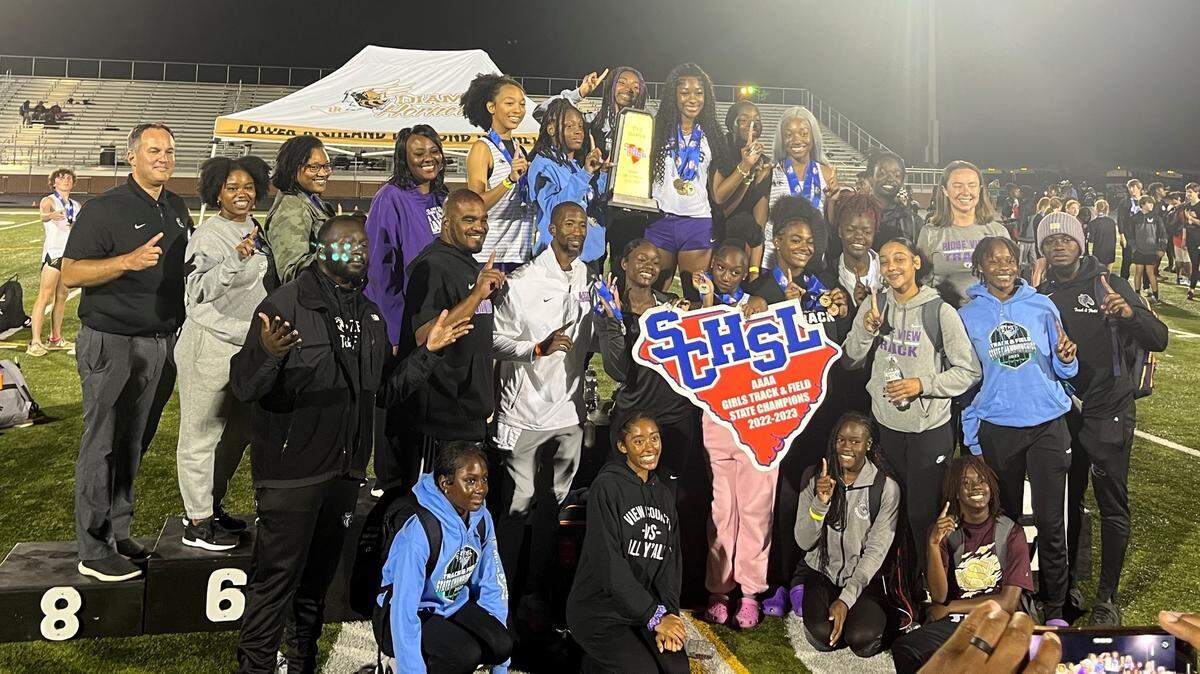 Ridge View girls shared the 2023 SC High School League Class 4A track and field championship.