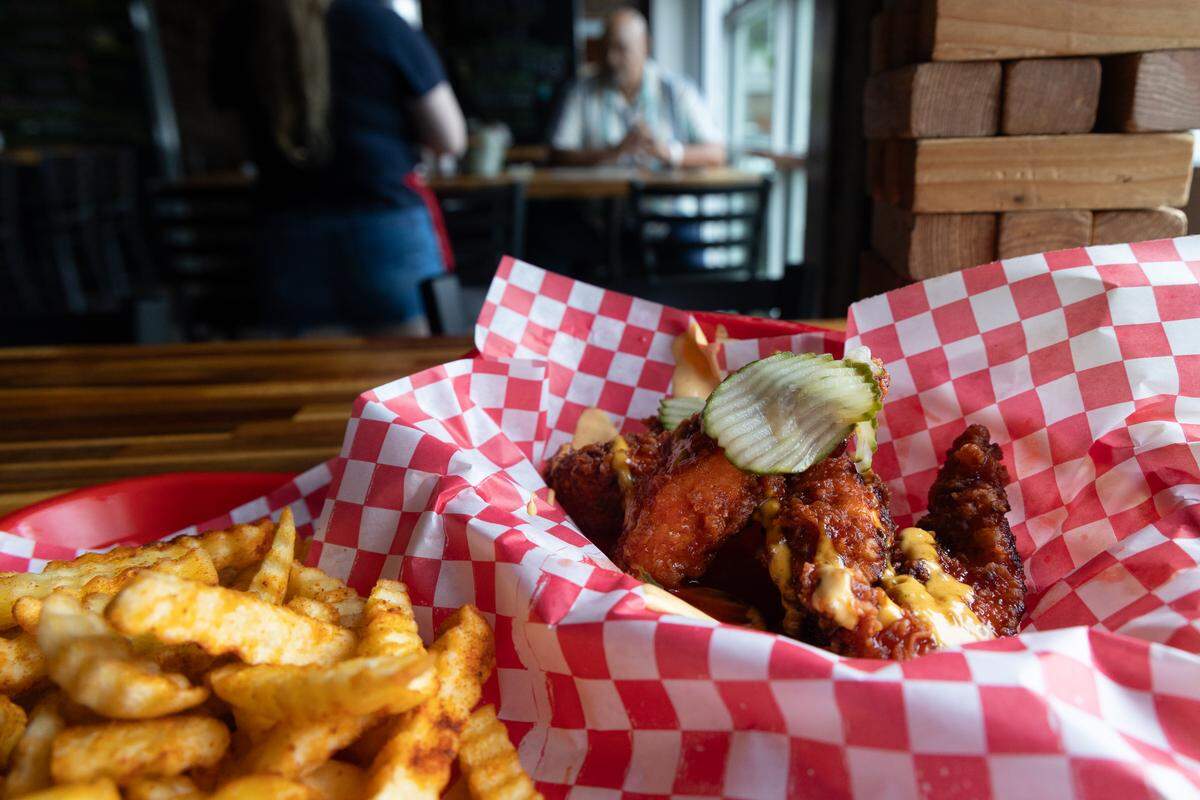 Chickieboom's Hot Chicken, a pop-up and ghost-kitchen restaurant inside of the Publico location in the Bull Street District on Thursday, August 14, 2025. The business exists ever day of the week online, but only takes over the menu on Thursdays at Publico.